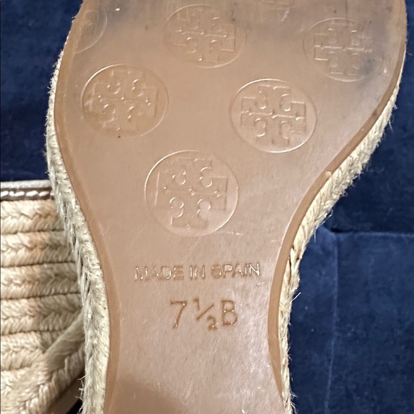Tory Burch Macy Espadrille Wedge Sandals Linen Beige Women’s 7.5B Made in Spain - Picture 11 of 14